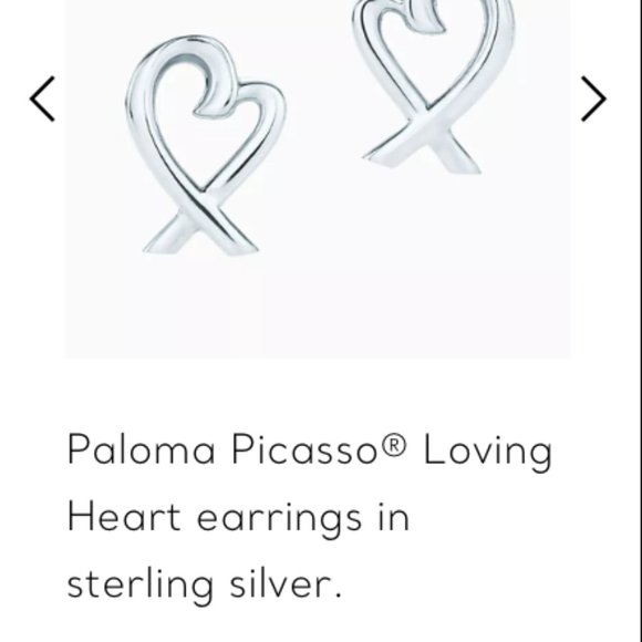 Tiffany & Co.  Paloma Picasso Sterling Silver Loving Heart Earrings - Picture 2 of 4